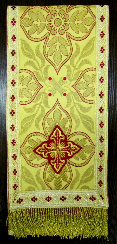 Закладка для служебных книг, парча, желтая 10-12,5 см