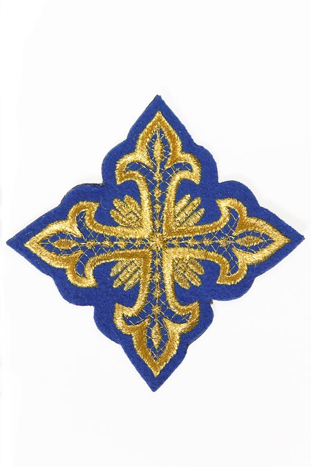 Крест 3 ОСТРЫЙ, синий с золотом,8-9 см