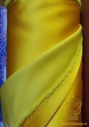 Шелк САТИН для вышивки, желтый с золотом, шир. 165 см