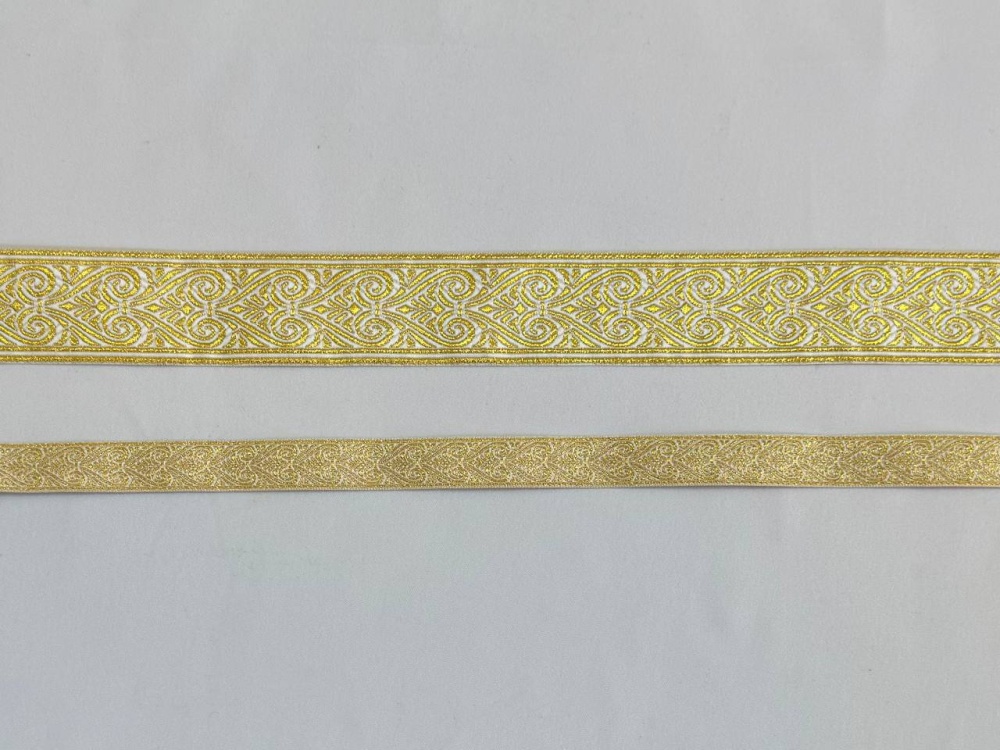 Галун АФИНЫ, белый с золотом, шир. 4 см, РА
