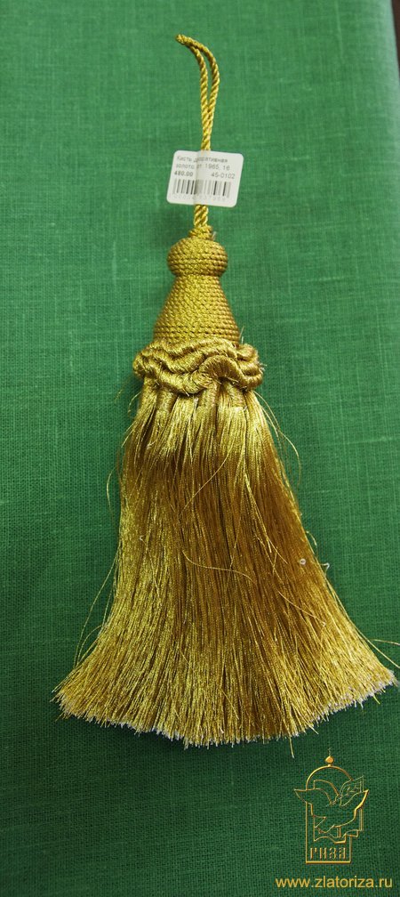 Кисть декоративная, золото, арт. 1965, длина 16 см