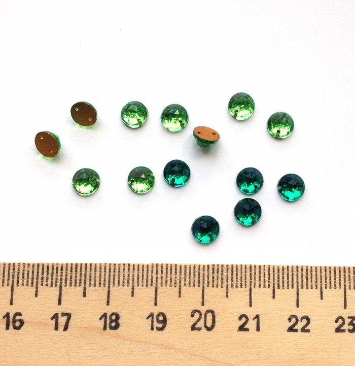 Стразы пришивные, стекло, диам. 5 мм, цвет - микс, Чехия