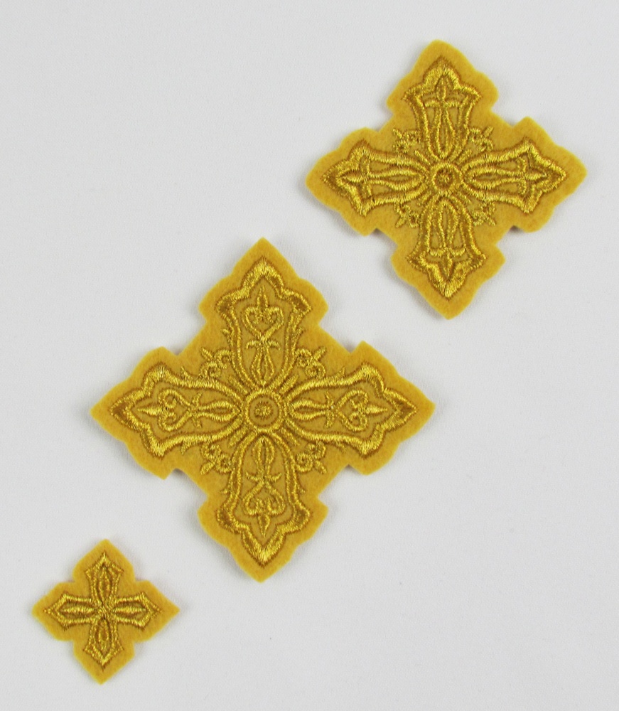 Набор крестов, иерейский, ВИЗАНТИЯ, горчица с золотом, 14 шт