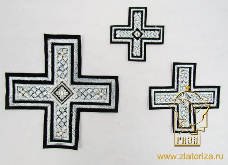 Набор крестов, дьяконский, НИКОЛЬСКИЙ, черный с серебром, 14 шт
