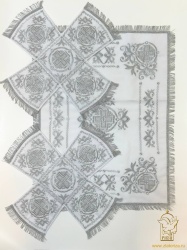 Покровцы габардин, НИКОЛЬСКИЙ, белые с серебром, вышитые Покровцы габардин, НИКОЛЬСКИЙ, белые с серебром, вышитые