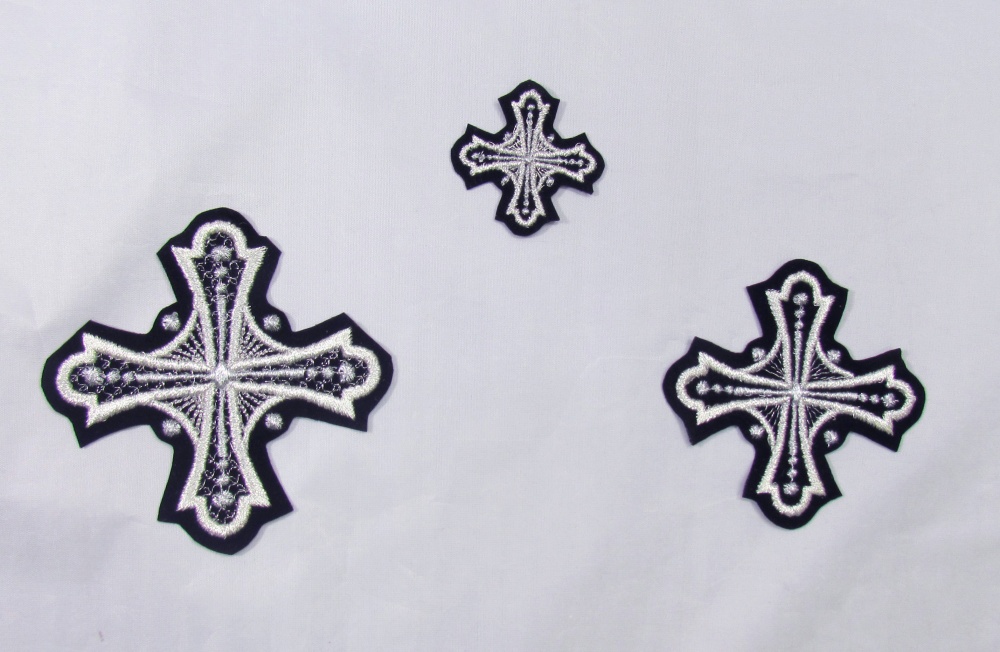 Набор крестов, иерейский, ГЕОРГИЙ, черный с серебром, 14 шт