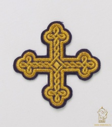 Крест 3 ОКРУГЛАЯ ПЛЕТЕНКА, фиолетовый с золотом, 8-9 см Крест 3 ОКРУГЛАЯ ПЛЕТЕНКА, фиолетовый с золотом, 8-9 см