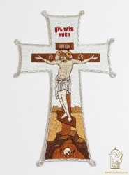 Икона Спас Нерукотворный. высота 27 см, вышитая