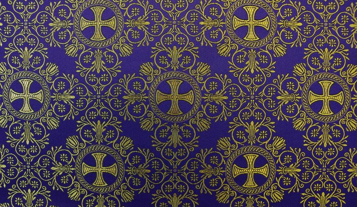 Шелк АЛАНЬЯ малая, фиолетовый с золотом, шир. 160 см