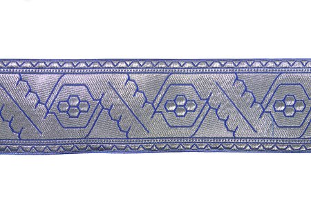 Галун ДУБОК, голубой с серебром, шир. 6 см, ФР