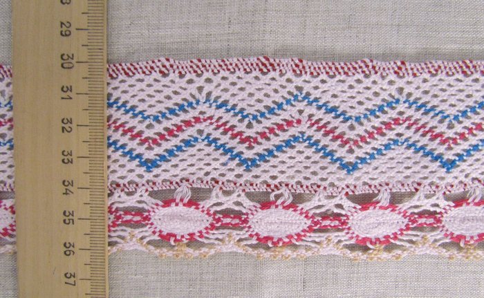 Кружево 133, плетеное, цветное