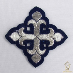 Крест 4 КАПЛЕВИДНЫЙ, синий с серебром,6-7 см Крест 4 КАПЛЕВИДНЫЙ, синий с серебром,6-7 см