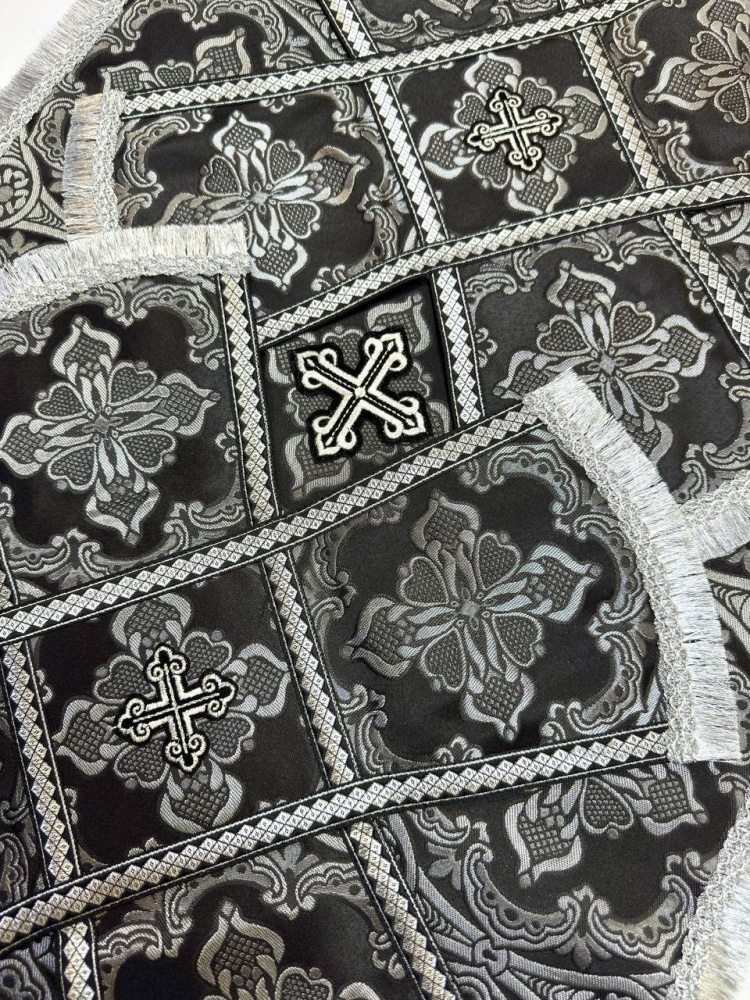 Покровцы парча, черные с серебром
