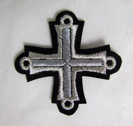 Крест 4 ПЕТЕЛЬНЫЙ, черный с серебром,6-7 см