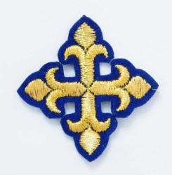 Крест 5, синий с золотом,4-5 см