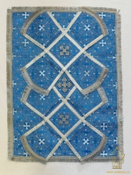 Покровцы шелк, голубые с серебром