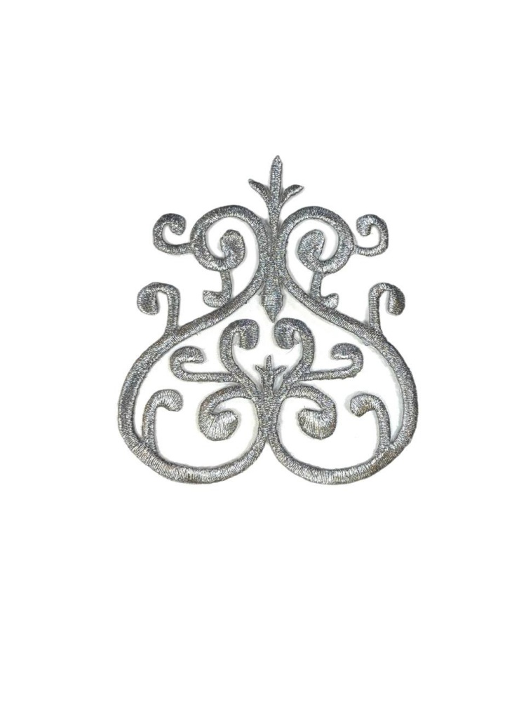 Термоаппликация ЗАВИТОК 7, серебро темное, арт. 3113