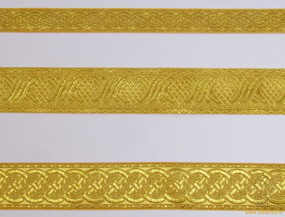 Галун КОСИЧКА, желтый с золотом, шир. 4 см, РА