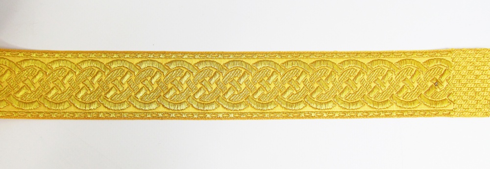 Галун ПЛЕТЕНКА, желтый с золотом, шир. 2,2 см, РА