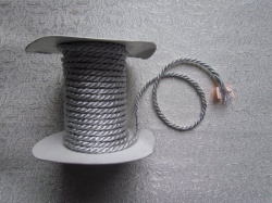 Шнур серебро, металл, 3 мм, арт d1015, витой