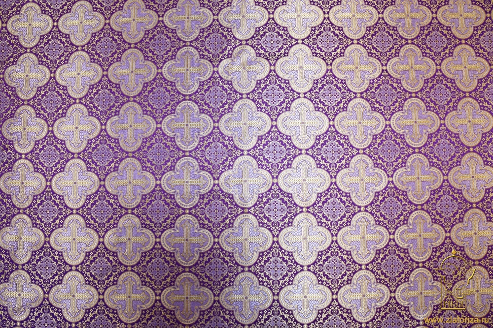 Шелк ПП ВАЛААМ, фиолетовый с золотом и серебром, шир. 150 см
