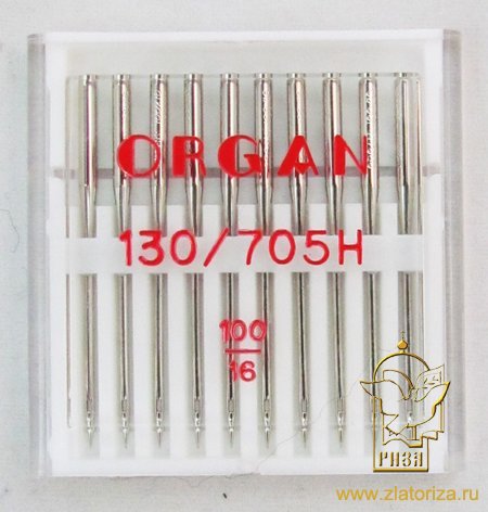 Иглы д/ швейных машин №100 ORGAN, 10 шт. в упаковке