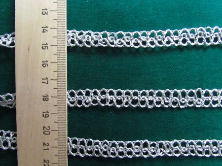 Тесьма ПЕТЕЛЬКА, серебро (20 м моток)