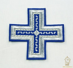 Крест 1 НОВГОРОДСКИЙ КРЕСТ, синий с серебром,14,5 -16 см