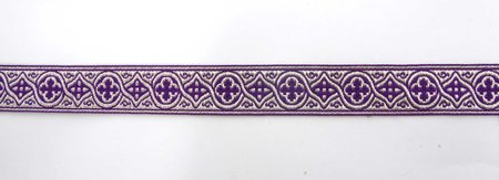 Галун ЗЛАТОУСТ, фиолетовый с серебром, шир. 2,3 см, ФР