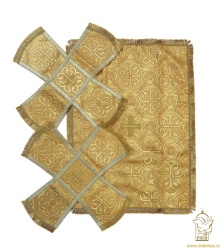 Покровцы шелк, желтые с золотом