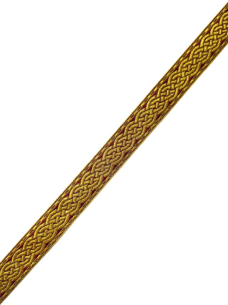 Галун ПЛЕТЕНКА, бордо с золотом, шир. 2,2 см, РА