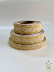 Галун РОМАШКА, белый с золотом, шир. 4 см, РА