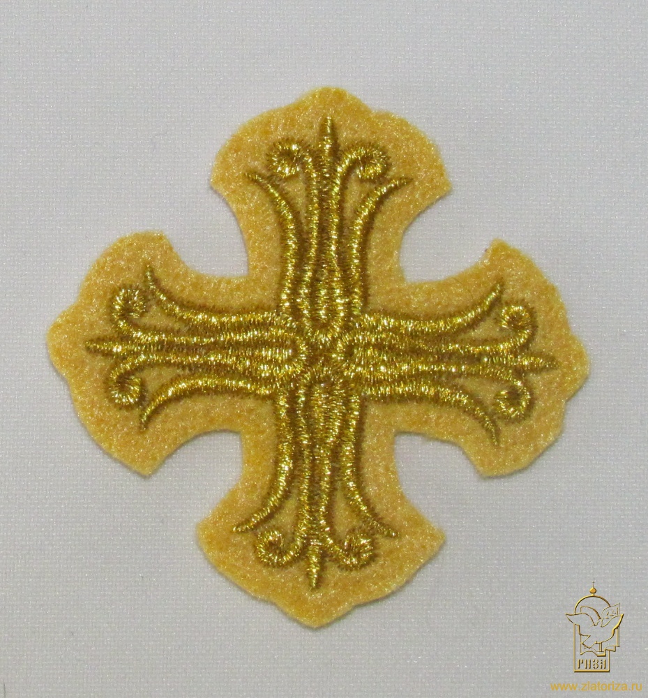 Крест 4 СОФИЯ горчица с золотом, 11 см