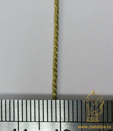 Шнур золото, металл, 2 мм, арт d1013, витой