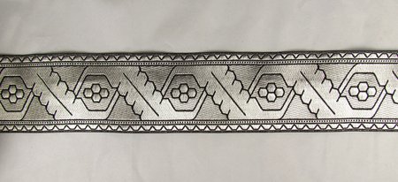 Галун ДУБОК, черный с серебром, шир. 6 см, ФР