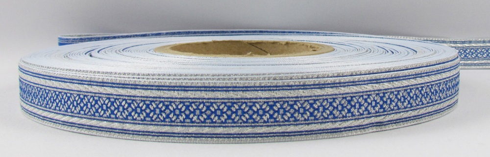 Галун РОМАШКА, синий с серебром, шир. 1,8 см, РА