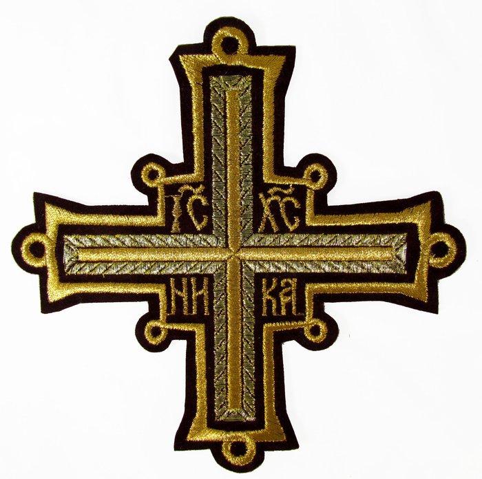 Крест 1 ПЕТЕЛЬНЫЙ, бордо с золотом
