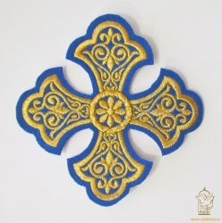 Крест 2 УЗОРНЫЙ синий золото,10-12 см Крест 2 УЗОРНЫЙ синий золото,10-12 см
