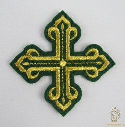 Крест 3 КАНОН, зеленый с золотом, 8-9 см
