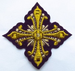 Крест 4 ВАНИН, фиолетовый с золотом,6-7 см