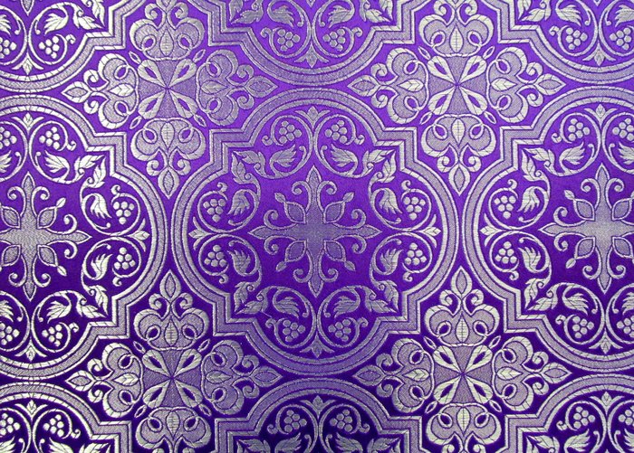 Парча ШУЙСКАЯ, фиолетовая с серебром, шир. 150 см, Рахманово