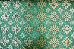 Шелк ПП ВОСКРЕСЕНЬЕ, зеленый с золотом, шир. 150 см