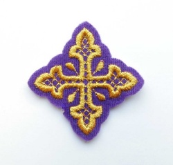 Крест 4 ВОЛОГОДСКИЙ, фиолетовый с золотом,6-7 см