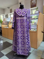 Диаконский стихарь, парча, фиолетовый с серебром. Диаконский стихарь, парча, фиолетовый с серебром.