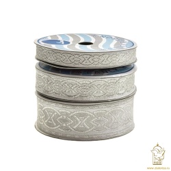 Галун Косичка, белый с серебром, шир. 4 см, в упаковке 20 м