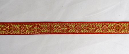 Галун ВИЗАНТИЯ, красный с золотом, шир. 1,7 см, ФР