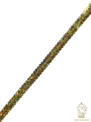 Тесьма декоративная ЕЛОЧКА золотая, с паетками