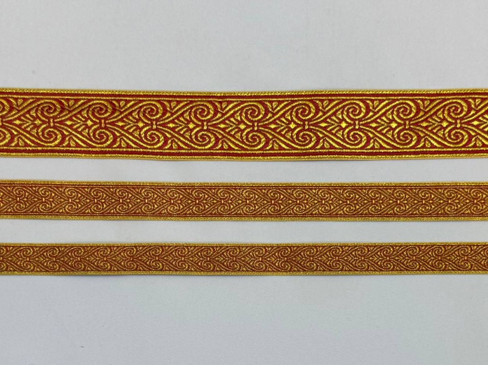 Галун АФИНЫ, красный с золотом, шир. 2,2 см, РА