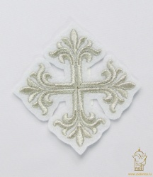 Крест 4 ВИФЛЕЕМ белый с серебром, 7 см