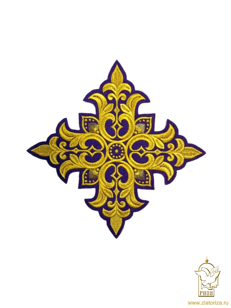 Крест Престол/Жертвенник ПОЧАЕВ, фиолетовый с золотом, 23 см